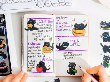 2ABC | Set de Pegatinas Soft And Cute Cat Little Night Elf (4pc)
