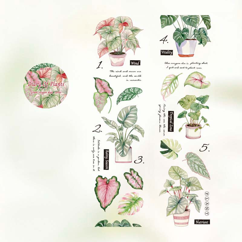 Mo Card | Green Oxygen Plant Series Diary Of Plants PET Tape