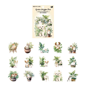 Mo Card | Green Plant Collection Office Green Oxygen Pet Stickers