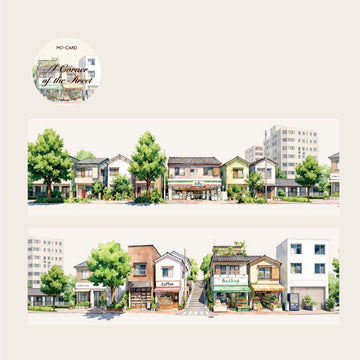 Mo Card | Pegatinas en Rollo Green Scenery A Corner Of The Street