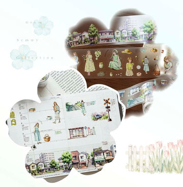 Mo Card | Pegatinas en Rollo Green Scenery Soft Light Nap