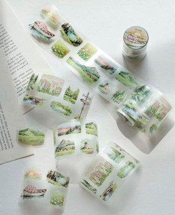 Mo Card | Pegatinas en Rollo Green Scenery Slow Ride In The Wild