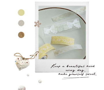 Mo Card | Set de PET Tapes Handmade Lace Milk Yellow Lace