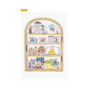 Hobonichi | Plantilla de Escritura Pencil Board A6 Iyo Okumi: Happy Tea Time - Teapot Shelf