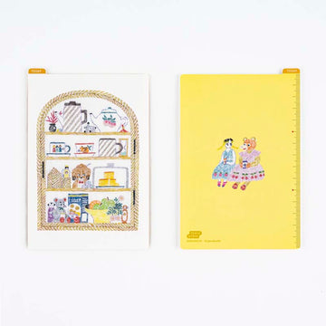 Hobonichi | Plantilla de Escritura Pencil Board A6 Iyo Okumi: Happy Tea Time - Teapot Shelf