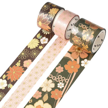 BGM | Set de Washi Tapes Kimono Colors Dark Green