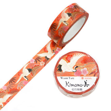 Kamiiso | Kimono Washi Tape Hana Bamboo Plum Crane