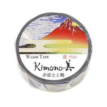 Kamiiso | Kimono Washi Tape Yuu Red Fuji and Crane