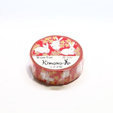 Kamiiso | Kimono Washi Tape Yuu Rabbit Cherry Blossom
