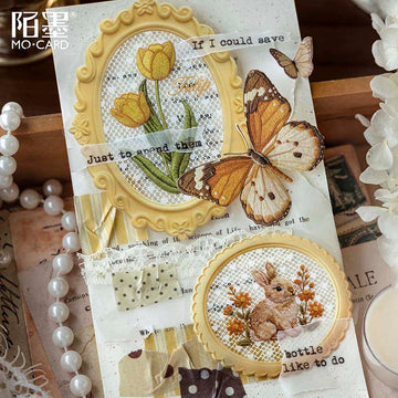 Mo Card | Pegatinas Lace Floral Frame Orange Flower Meaning
