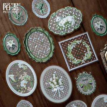 Mo Card | Pegatinas Lace Floral Frame Silk Language Lily