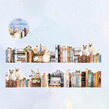 Mo Card | Long Life PET Tape Cat Love Bookstore