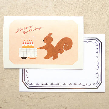 Cozyca | Tarjeta de Felicitación Mariko Fukuoka Squirrel Cake Shop