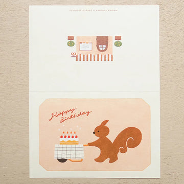 Cozyca | Tarjeta de Felicitación Mariko Fukuoka Squirrel Cake Shop