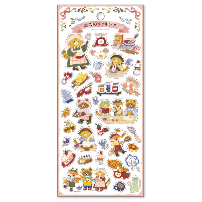 Mind Wave | Merry Friends Cat Cooking Stickers 