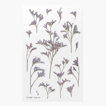 Appree | Pegatinas de Flores Prensadas Misty Blue