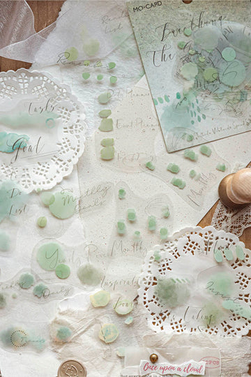 Mo Card | Pegatinas Multi Color Watercolor Shop Breathing Green Tide