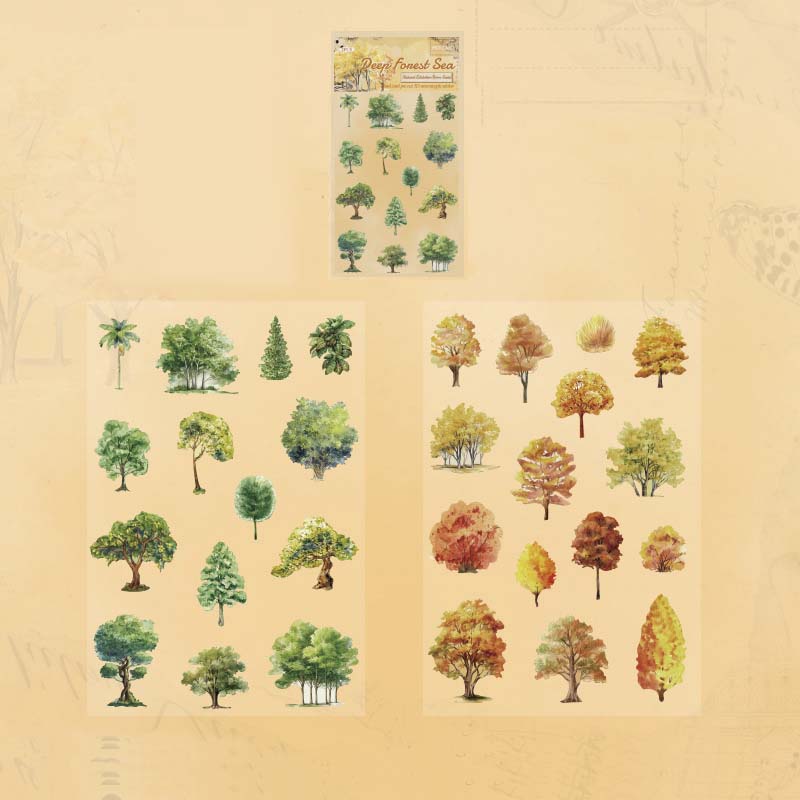 Mo Card | Pegatinas Natural Exhibition Room 3D Deep Forest Sea