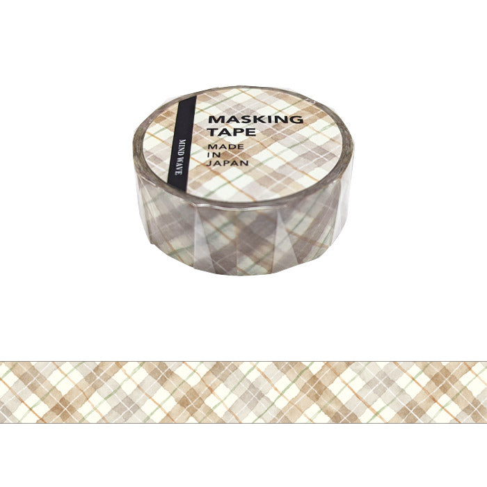 Mind Wave | Pattern Check Brown Washi Tape