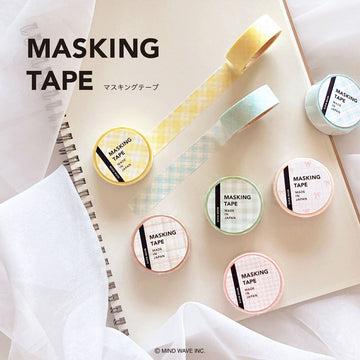 Mind Wave | Pattern Check Blue Beige Washi Tape