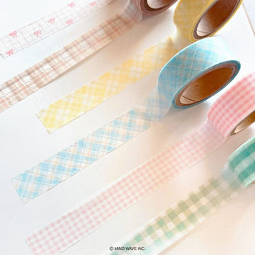 Mind Wave | Pattern Check Pink Ribbon Washi Tape