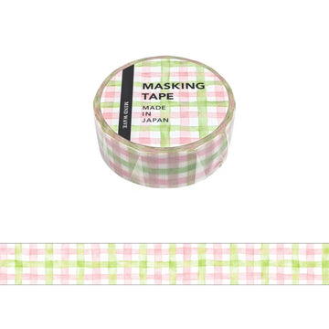 Mind Wave | Pattern Check Pink Lime Washi Tape