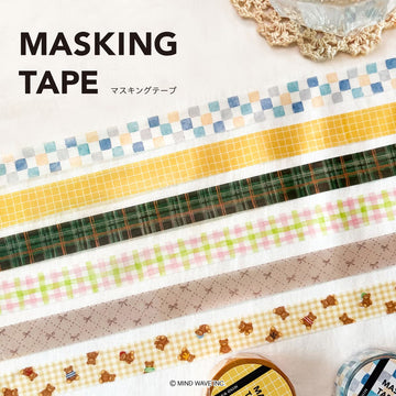 Mind Wave | Pattern Check Bear Washi Tape