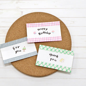 Mind Wave | Pattern Check Green Heart Washi Tape