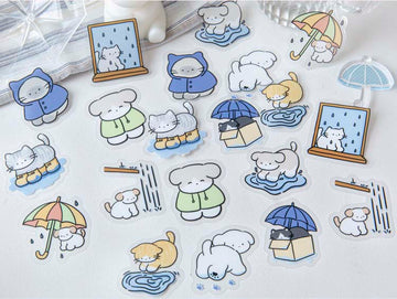 Mo Card | Pegatinas Pet Handbook Cute Pet On Rainy Days