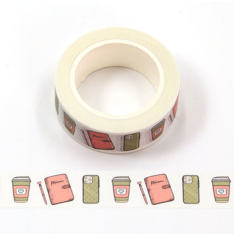MZW | Phone And Coffee Cup Planner Book Washi Tape