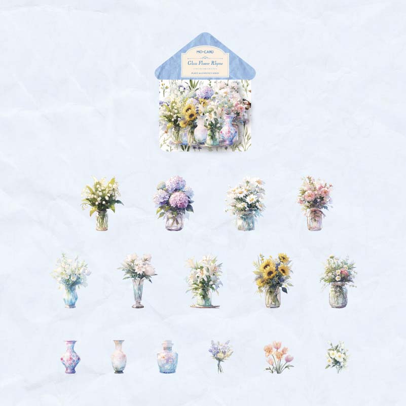 Mo Card | Plant Aesthetic Glass Flower Rhyme Stickers