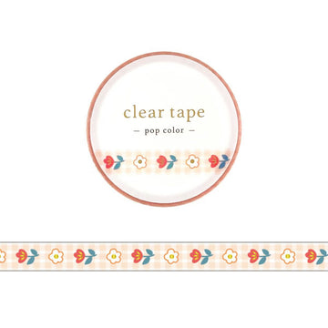 Mind Wave | Pop Color Flower Grid Slim Clear Tape