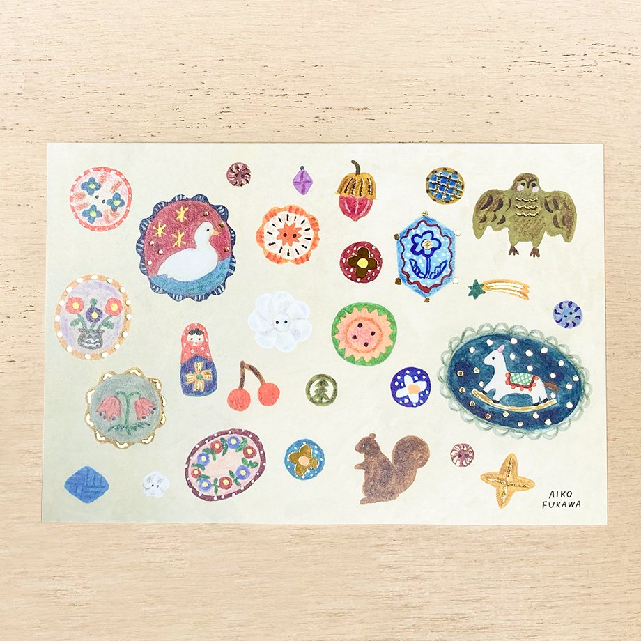 Cozyca | Aiko Fukawa Brooch Postcard