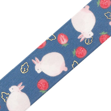 BGM | Foil Rabbit Country Daifuku Strawberry Blue Washi Tape