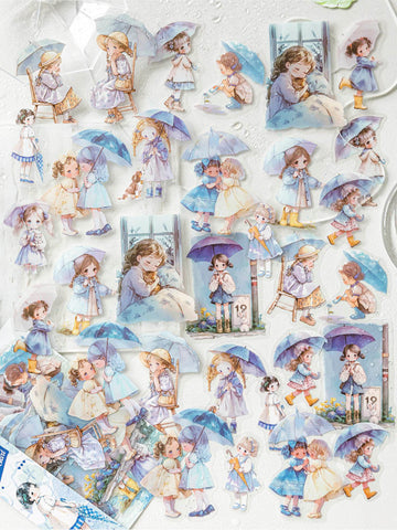 Mo Card | Pegatinas Rainy Fairy Tale Ripples in Blue Skirt