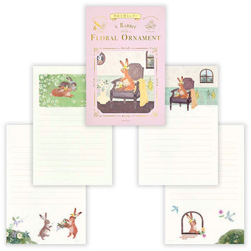 NB CO | Papel de Carta Ressa Rabbit With A Floral Ornament