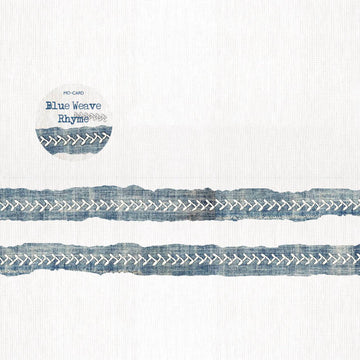 Mo Card | Rippled Edge Sewing Washi Tape Blue Weave Rhyme