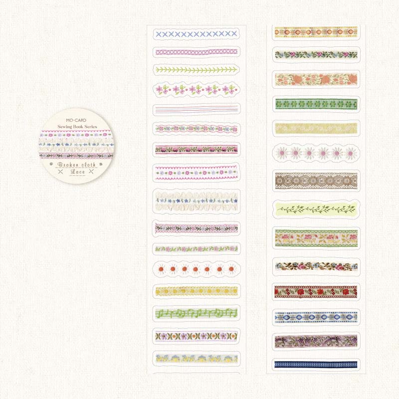 Mo Card | Pegatinas en Rollo Sewing Book Broken Cloth Lace