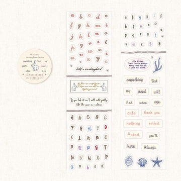 Mo Card | Pegatinas en Rollo Sewing Book Embroidered Letters
