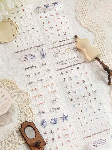 Mo Card | Pegatinas en Rollo Sewing Book Embroidered Letters