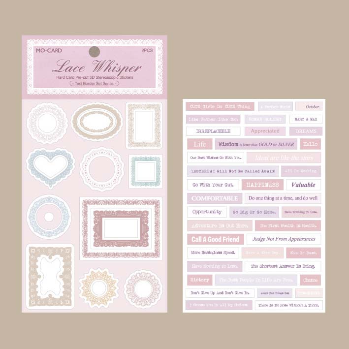 Mo Card | Pegatinas Text Border 3D Lace Whisper