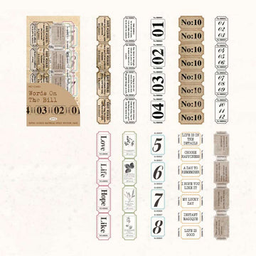 Mo Card | Pegatinas Time Line Words On The Bill