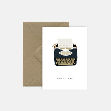 Michoucas | Tarjeta de Felicitación Typewriter Love