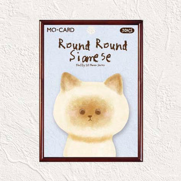 Mo Card | Notas Adhesivas Velvet ID Photo Round Round Siamese