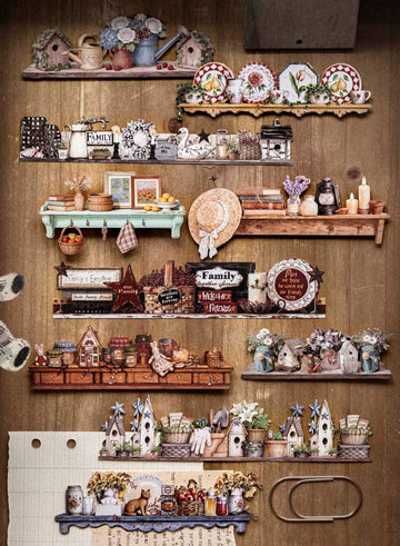 Mo Card | Pegatinas Warm Home Party Wooden Shelf Fun