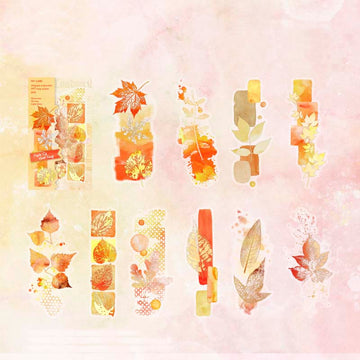 Mo Card | Pegatinas Watercolor Flowing Light Light Of Gold Leaf