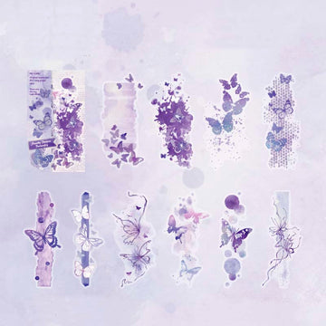 Mo Card | Pegatinas Watercolor Flowing Light Smoky Purple Butterfly