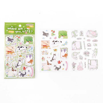 Card Lover | Pegatinas Where Are You Kitty In The Garden