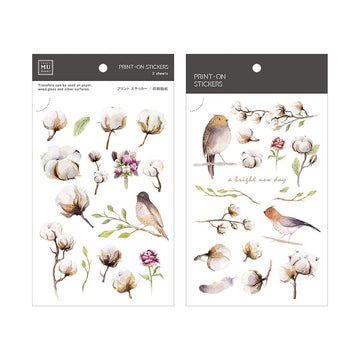 MU LifeStyle | Transfer Stickers 036 Bird In Cotton Field
