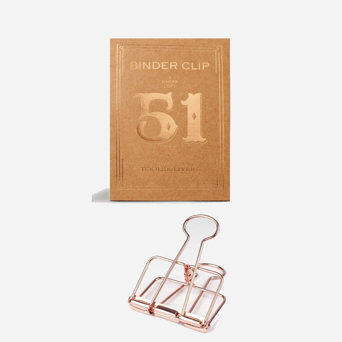 Tools To Liveby | Binder Clips Oro Rosa (51mm)